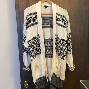 Express black white oversized cardigan